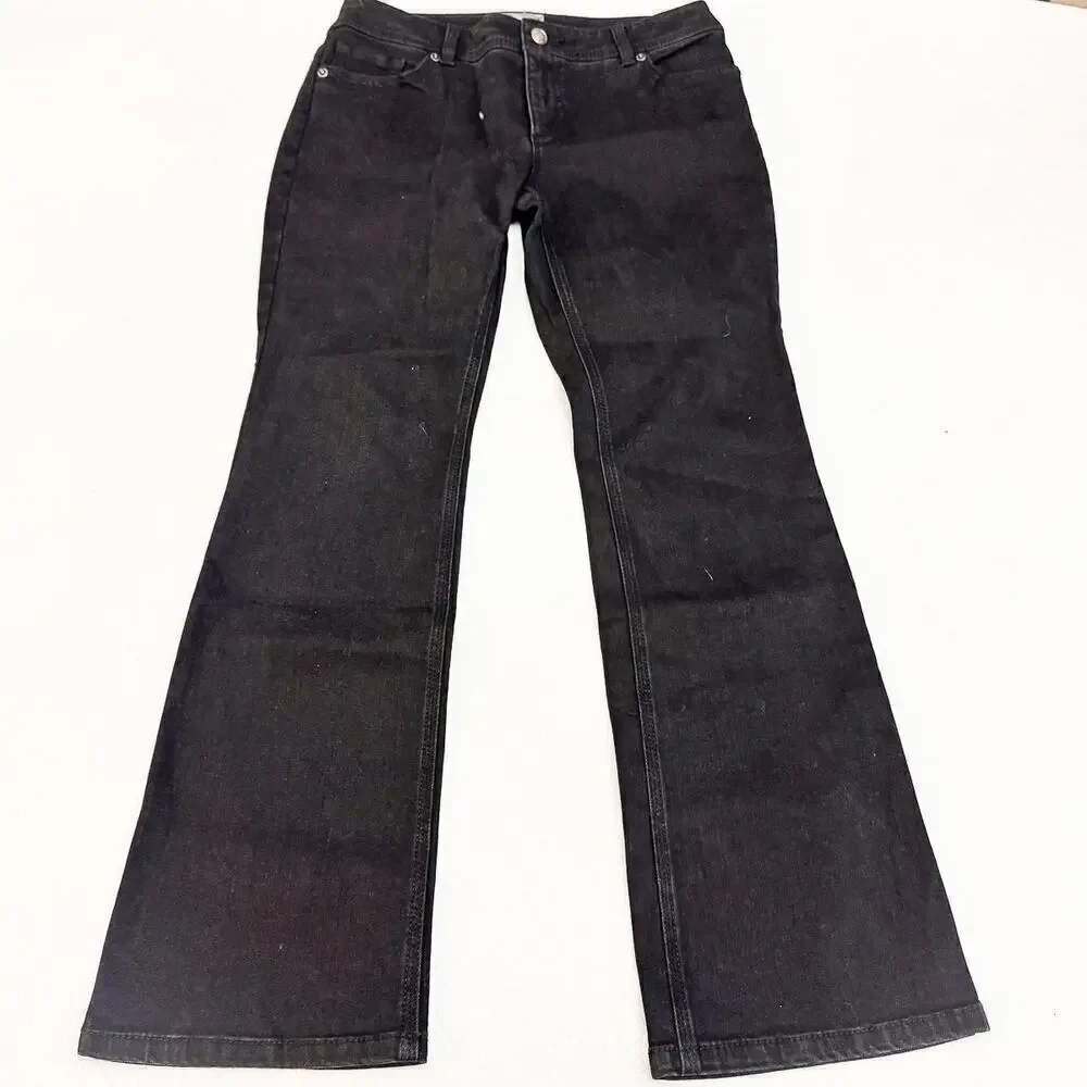 Chicos So Slimming Bootcut Black Denim Jeans Size 0 Short NWT
